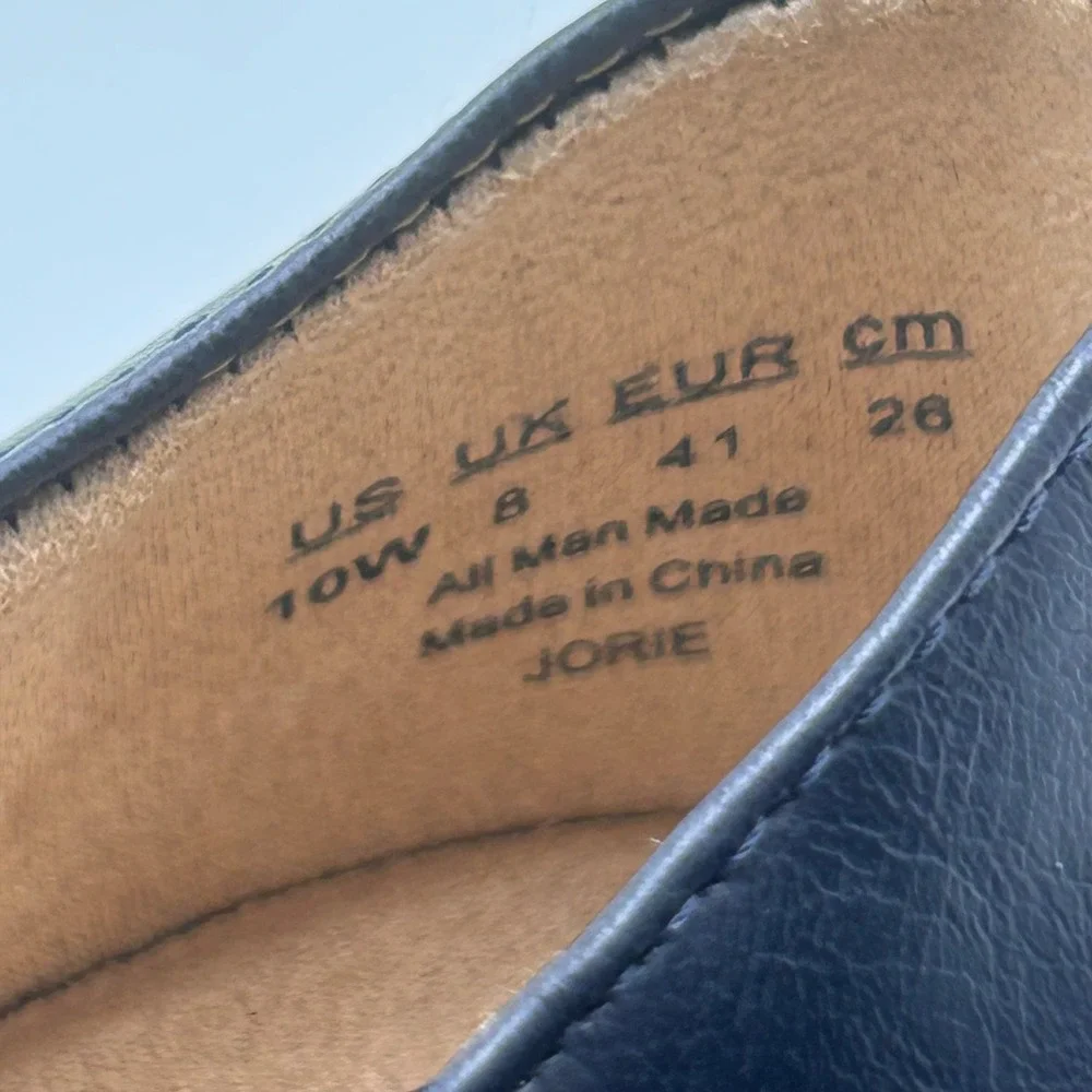 LifeStride‎ Jorie Wedge Pumps Women 10W Navy Blue Knotted Comfort Career Classic